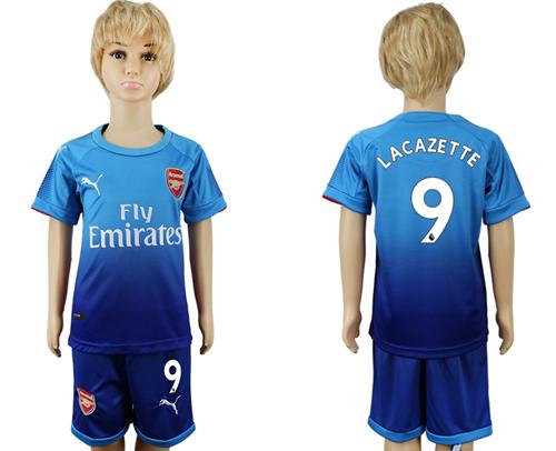Arsenal #9 Lacazette Away Kid Soccer Club Jersey